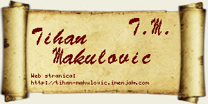 Tihan Makulović vizit kartica